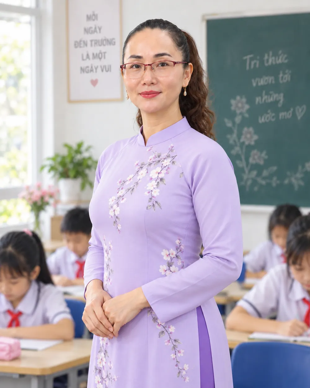 Cô Trương Thị Ngọc Duyên trong lớp học